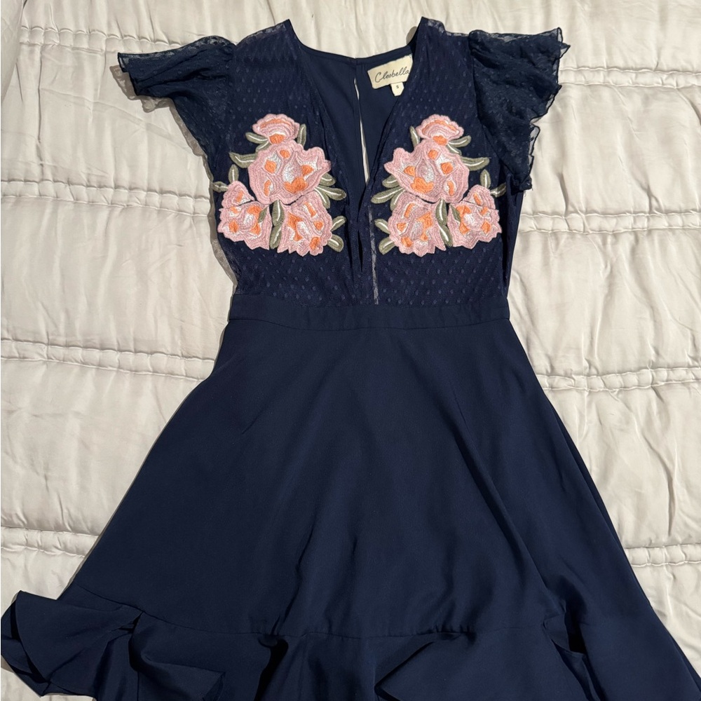 Cleobella Leslie Dress Navy Sheer Top Small